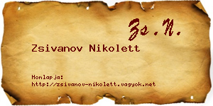 Zsivanov Nikolett névjegykártya